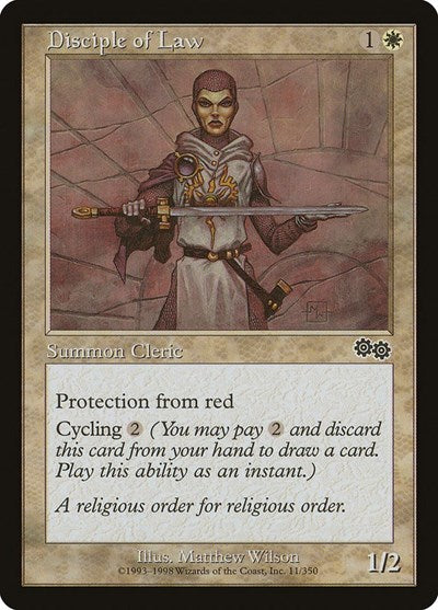 Disciple of Law (USG) #11 Common (Lightly Played) Urza's Saga Magic: The Gathering: 1998
