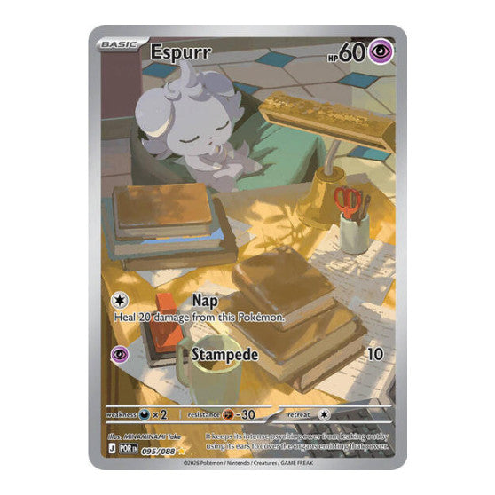Espurr - 095/088 (POR) #095/088 Illustration Rare (Holofoil Near Mint) ME03: Perfect Order Pokemon: 2026