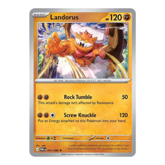 Landorus (POR) #041/088 Rare (Holofoil Lightly Played) ME03: Perfect Order Pokemon: 2026