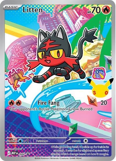 Litten - 044 (MEP) #044 Promo (Holofoil Near Mint) ME: Mega Evolution Promo Pokemon: 2025