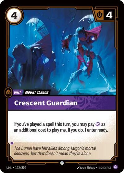 Crescent Guardian (UNL) #122/219 Common Unleashed Riftbound: League of Legends Trading Card Game: 2026