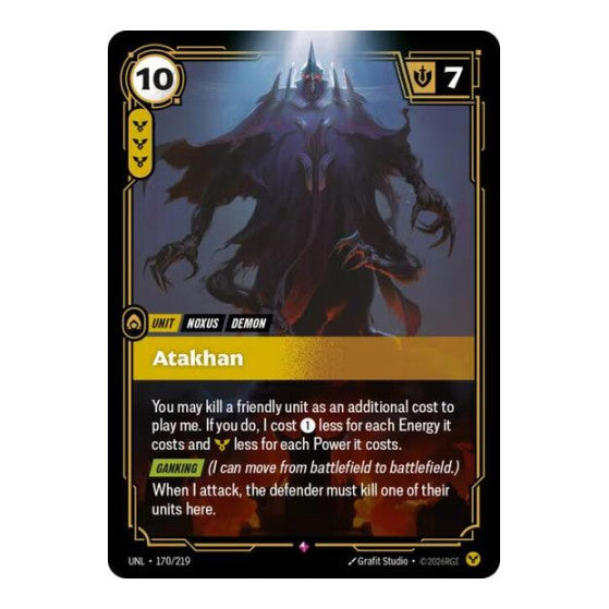 Atakhan (UNL) #170/219 Rare (Foil Near Mint) Unleashed Riftbound: League of Legends Trading Card Game: 2026