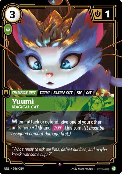 Yuumi Magical Cat (UNL) #056/219 Rare (Foil Near Mint) Unleashed Riftbound League of Legends Trading Card Game: 2026