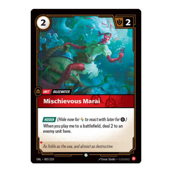 Mischievous Marai (UNL) #003/219 Common Unleashed Riftbound: League of Legends Trading Card Game: 2026