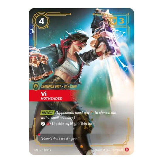 Vi, Hotheaded (UNL) #030/219 Epic (Foil Near Mint) Unleashed Riftbound: League of Legends Trading Card Game: 2026