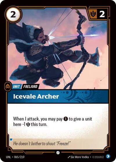 2026 Riftbound League of Legends Trading Card Game: Unleashed (UNL) - Icevale Archer (#065/219, Common)