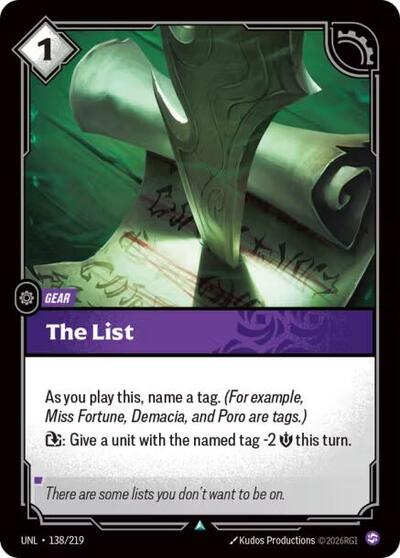 2026 Riftbound League of Legends Trading Card Game: Unleashed (UNL) - The List (#138/219, Uncommon)