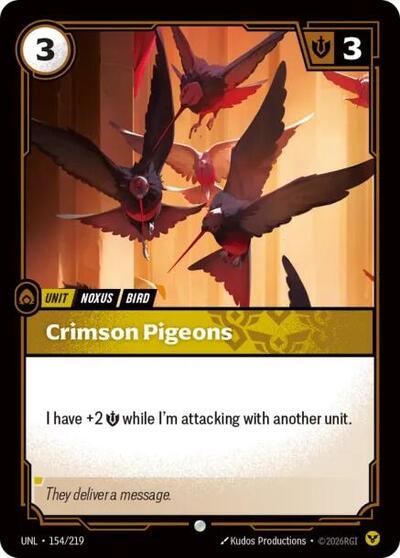 2026 Riftbound League of Legends Trading Card Game: Unleashed (UNL) - Crimson Pigeons (#154/219, Common) (Foil, Near Mint)