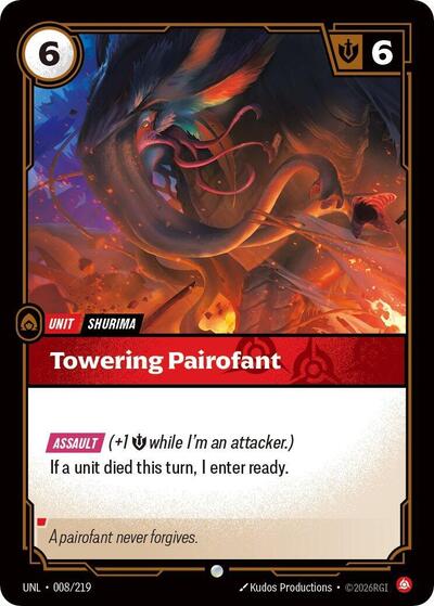 2026 Riftbound League of Legends Trading Card Game: Unleashed (UNL) - Towering Pairofant (#008/219, Common) (Foil, Near Mint)