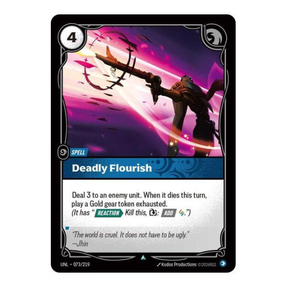 Deadly Flourish (UNL) #073/219 Uncommon Unleashed Riftbound: League of Legends Trading Card Game: 2026