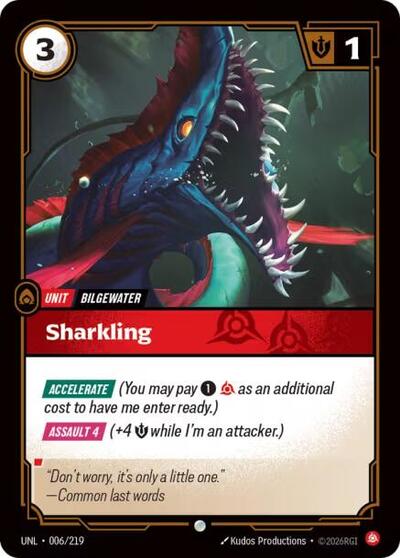 Sharkling (UNL) #006/219 Common (Foil Near Mint) Unleashed Riftbound League of Legends Trading Card Game: 2026