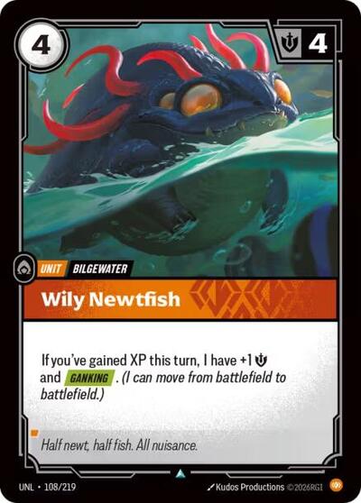 Wily Newtfish (UNL) #108/219 Uncommon Unleashed Riftbound: League of Legends Trading Card Game: 2026