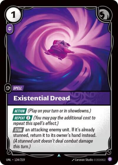 2026 Riftbound League of Legends Trading Card Game: Unleashed (UNL) - Existential Dread (#134/219, Uncommon) (Near Mint)