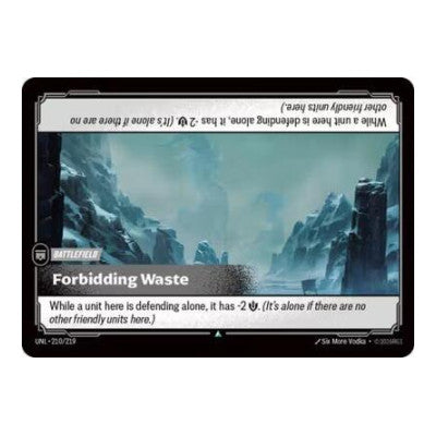 Forbidding Waste (UNL) #210/219 Uncommon Unleashed Riftbound: League of Legends Trading Card Game: 2026