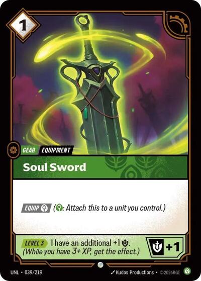 Soul Sword (UNL) #039/219 Common (Foil Near Mint) Unleashed Riftbound League of Legends Trading Card Game: 2026