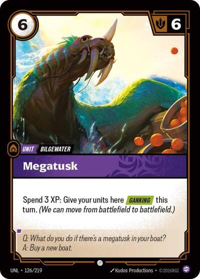 2026 Riftbound League of Legends Trading Card Game: Unleashed (UNL) - Megatusk (#126/219, Common) (Foil, Near Mint)