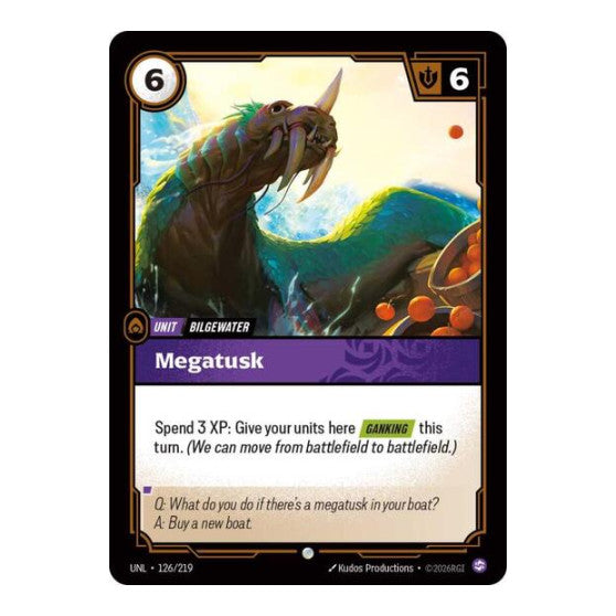 Megatusk (UNL) #126/219 Common (Foil Near Mint) Unleashed Riftbound: League of Legends Trading Card Game: 2026