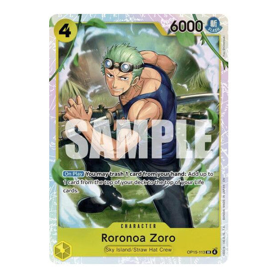 Roronoa Zoro (OP15-113) (OP15-EB04) #OP15-113 Super Rare (Foil Near Mint) Adventure on Kami's Island One Piece Card Game: 2026