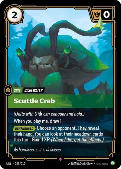 Scuttle Crab (UNL) #053/219 Rare (Foil Near Mint) Unleashed Riftbound League of Legends Trading Card Game: 2026