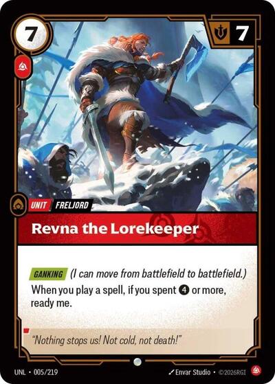 Revna the Lorekeeper (UNL) #005/219 Common (Foil Near Mint) Unleashed Riftbound League of Legends Trading Card Game: 2026