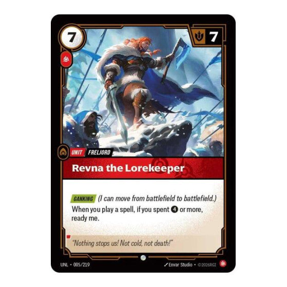 Revna the Lorekeeper (UNL) #005/219 Common (Foil Near Mint) Unleashed Riftbound: League of Legends Trading Card Game: 2026