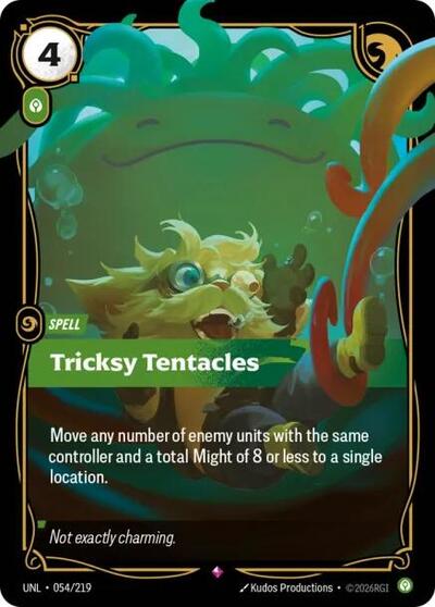 Tricksy Tentacles (UNL) #054/219 Rare (Foil Near Mint) Unleashed Riftbound: League of Legends Trading Card Game: 2026