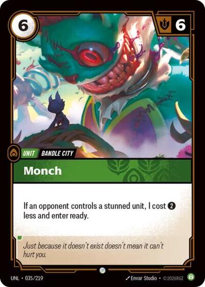 2026 Riftbound League of Legends Trading Card Game: Unleashed (UNL) - Monch (#035/219, Common) (Foil, Near Mint)