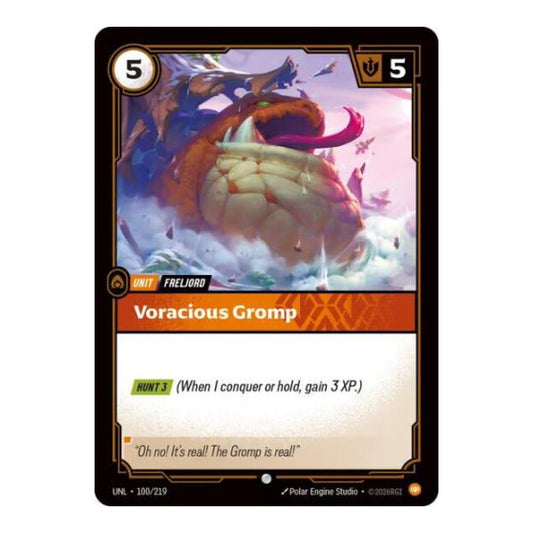 Voracious Gromp (UNL) #100/219 Common Unleashed Riftbound: League of Legends Trading Card Game: 2026