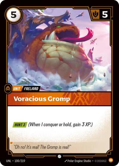 Voracious Gromp (UNL) #100/219 Common Unleashed Riftbound League of Legends Trading Card Game: 2026