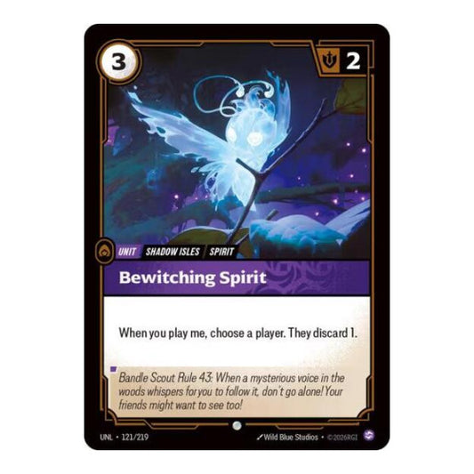 Bewitching Spirit (UNL) #121/219 Common (Foil Near Mint) Unleashed Riftbound: League of Legends Trading Card Game: 2026