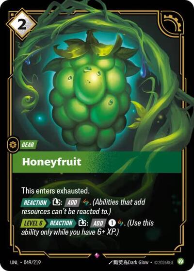 Honeyfruit (UNL) #049/219 Rare (Foil Near Mint) Unleashed Riftbound: League of Legends Trading Card Game: 2026