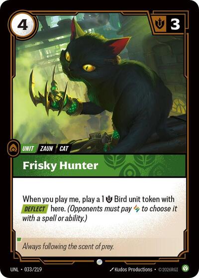 2026 Riftbound League of Legends Trading Card Game: Unleashed (UNL) - Frisky Hunter (#033/219, Common) (Foil, Near Mint)
