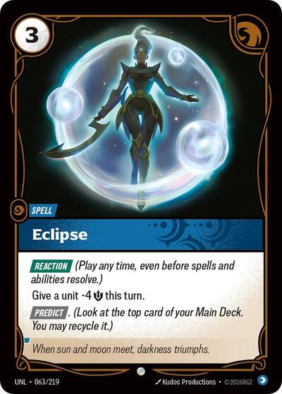 2026 Riftbound League of Legends Trading Card Game: Unleashed (UNL) - Eclipse (#063/219, Common)
