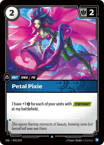 Petal Pixie (UNL) #076/219 Common Unleashed Riftbound: League of Legends Trading Card Game: 2026