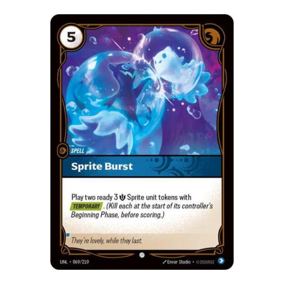 Sprite Burst (UNL) #069/219 Common Unleashed Riftbound: League of Legends Trading Card Game: 2026