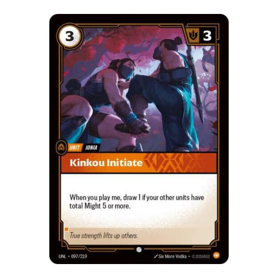 Kinkou Initiate (UNL) #097/219 Common Unleashed Riftbound: League of Legends Trading Card Game: 2026