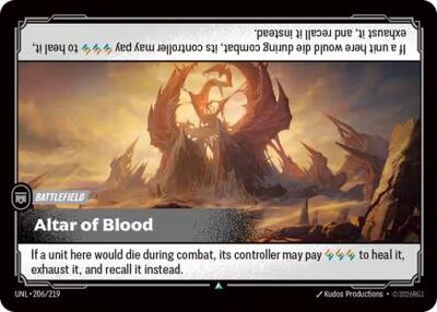 Altar of Blood (UNL) #206/219 Uncommon Unleashed Riftbound: League of Legends Trading Card Game: 2026