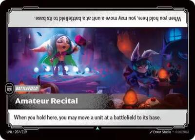 2026 Riftbound League of Legends Trading Card Game: Unleashed (UNL) - Amateur Recital (#207/219, Uncommon)