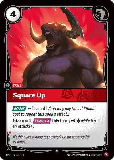 Square Up (UNL) #017/219 Uncommon Unleashed Riftbound: League of Legends Trading Card Game: 2026