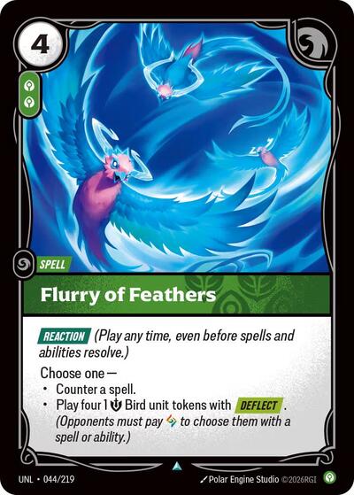 2026 Riftbound League of Legends Trading Card Game: Unleashed (UNL) - Flurry of Feathers (#044/219, Uncommon) (Near Mint)