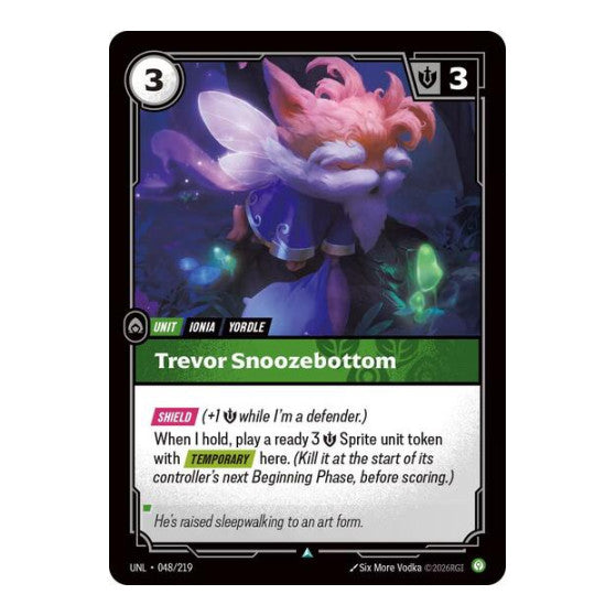 Trevor Snoozebottom (UNL) #048/219 Uncommon Unleashed Riftbound: League of Legends Trading Card Game: 2026