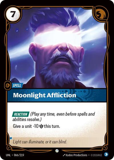 2026 Riftbound League of Legends Trading Card Game: Unleashed (UNL) - Moonlight Affliction (#066/219, Common)