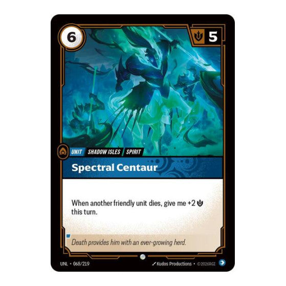 Spectral Centaur (UNL) #068/219 Common Unleashed Riftbound: League of Legends Trading Card Game: 2026