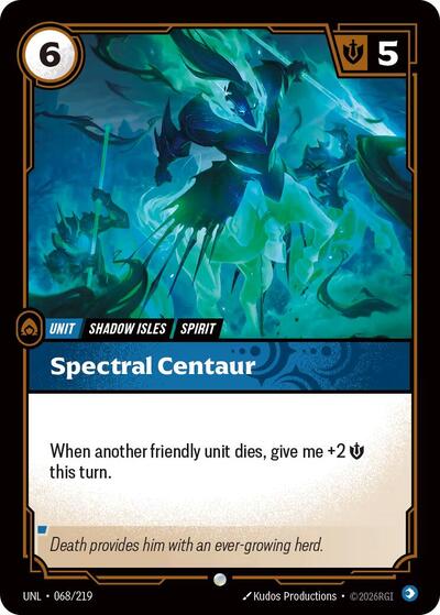 Spectral Centaur (UNL) #068/219 Common Unleashed Riftbound: League of Legends Trading Card Game: 2026
