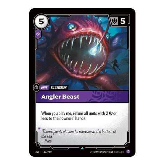Angler Beast (UNL) #132/219 Uncommon Unleashed Riftbound: League of Legends Trading Card Game: 2026