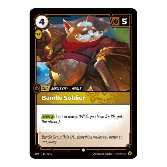 Bandle Soldier (UNL) #151/219 Common (Foil Near Mint) Unleashed Riftbound: League of Legends Trading Card Game: 2026