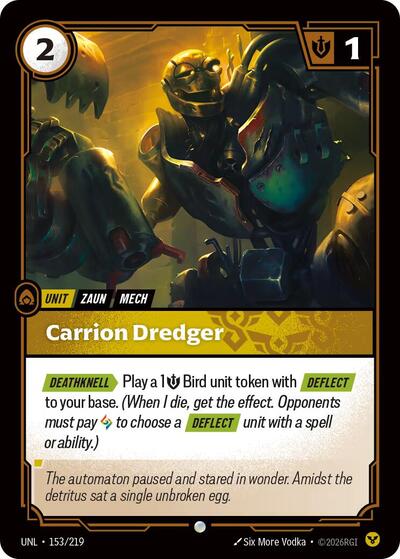 2026 Riftbound League of Legends Trading Card Game: Unleashed (UNL) - Carrion Dredger (#153/219, Common) (Foil, Near Mint)