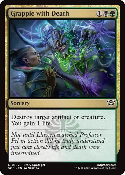 Grapple with Death (SOS) #192 Common (Lightly Played) Secrets of Strixhaven Magic: The Gathering: 2026