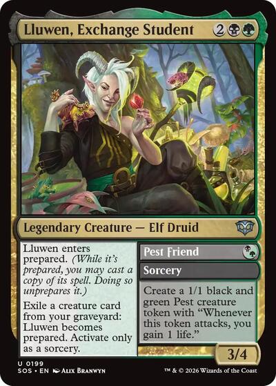 Lluwen Exchange Student (SOS) #199 Uncommon (Lightly Played) Secrets of Strixhaven Magic: 2026