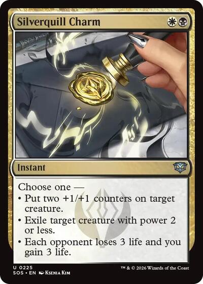 Silverquill Charm (SOS) #225 Uncommon (Lightly Played) Secrets of Strixhaven Magic: The Gathering: 2026